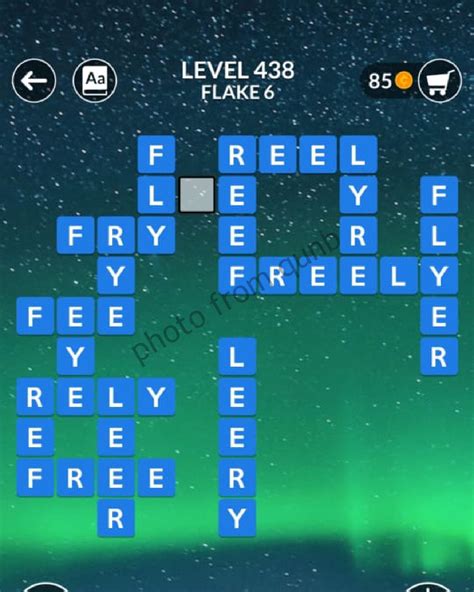 Wordscapes Level 438, Flake 6 .